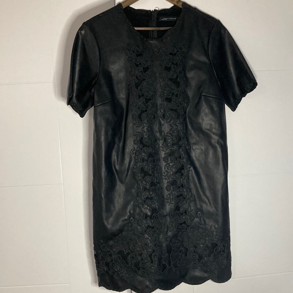 Black leather dress from Zara NWT